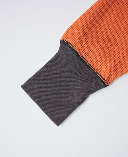 FREEWHEELERS ե꡼ۥ顼 " MOTOR PSYCLONE BOW TIE LOGO " HIGH NECK THERMAL L/S SHIRT (SUNRISE ORANGE  BLACK)