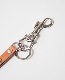 LEATHER STUDS KEY HOLDER - FLOWER - (TAN)