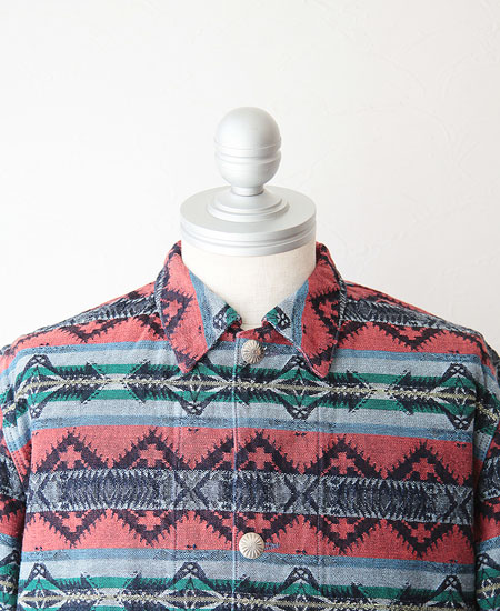 スティーブンソンオーバーオール ジャガード織 ネイティブ柄 カバーオール L STEVENSON OVERALL CO. SALE 50%OFF スティーブンソン