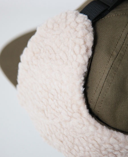 POLER �ݡ��顼 FURRY FONT CANVAS FLAP CAP (OLIVE)