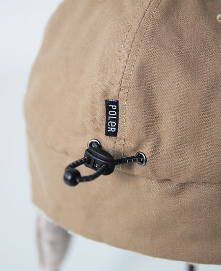 POLER �ݡ��顼 FURRY FONT CANVAS FLAP CAP (BEIGE)