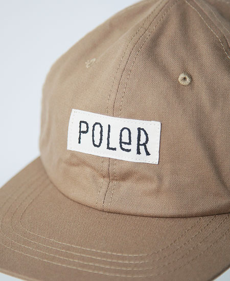 POLER �ݡ��顼 FURRY FONT CANVAS FLAP CAP (BEIGE)