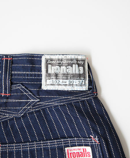 FREEWHEELERS ե꡼ۥ顼 THE IRONALL FACTORIES CO. Lot 102 WABASH OVERALLS (INDIGO WABASH STRIPE)