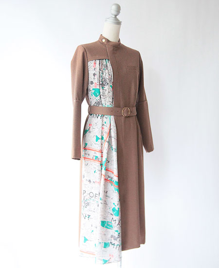 mintdesigns ミントデザインズ MAP CHECK DRESS