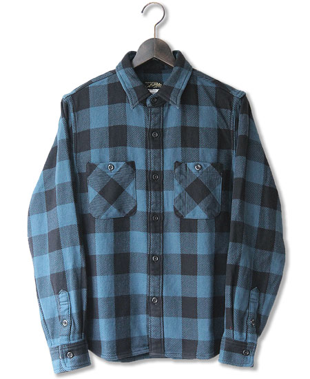 コリンボ Richmond Shirt Co. バンドカラーシャツ 17 長袖 COLIMBO コリンボ RICHMOND BORO WORK SHIRTS FLANNEL (BLUE)