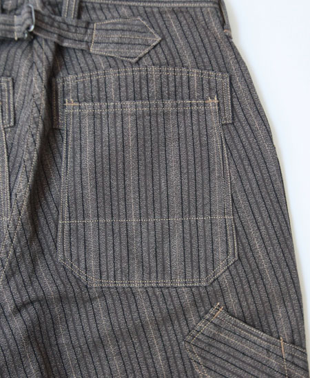 FREEWHEELERS ե꡼ۥ顼 " GANDY DANCER " OVERALLS (GRAINED DARK BROWN STRIPE)