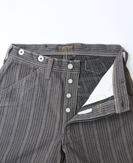 FREEWHEELERS ե꡼ۥ顼 " GANDY DANCER " OVERALLS (GRAINED DARK BROWN STRIPE)