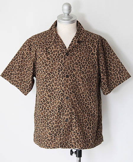 COLIMBO コリンボ MODEST OPEN COLLAR SHIRT (LEOPARD PATTERN)