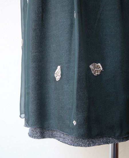 mina perhonen スカート　pebble ミナペルホネン mina perhonen pebble シフォン刺繍×ニット