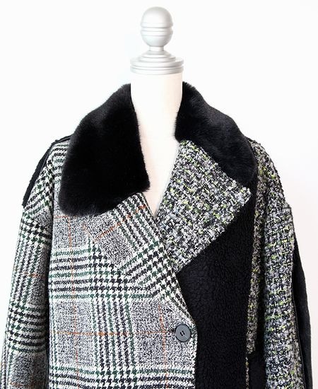 AULA AILA �����饢���顡ASYMMETRY COMBINATION COAT