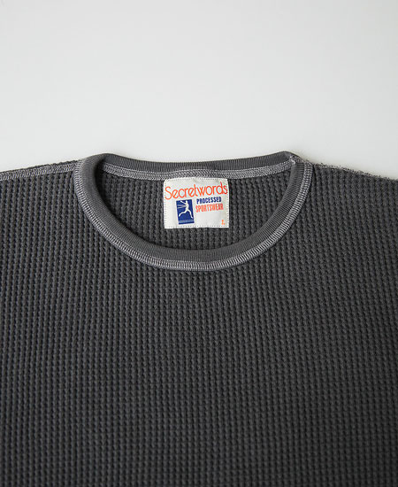 SECRET WORDS ��������å� ��� LONG SLEEVE WAFFLE THERMAL (AGED BLACK)