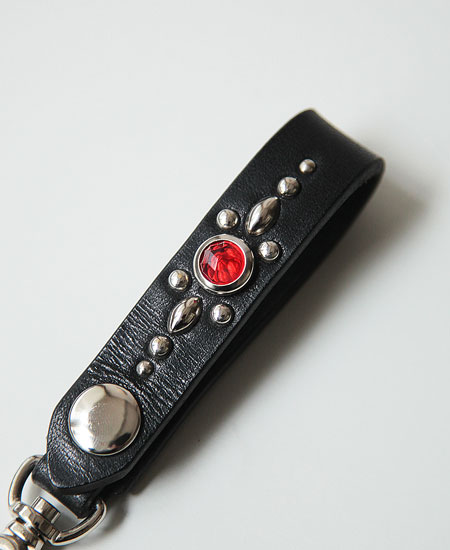 LEATHER STUDS GLOBE STRAP - GEOMETRY - (BLACK)