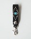 LEATHER STUDS GLOBE STRAP - CATS EYE - (BLACK)