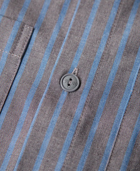 BLUCO �֥륳 STANDARD WORK SHIRT S/S (GRAY STRIPE)