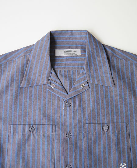 BLUCO �֥륳 STANDARD WORK SHIRT S/S (GRAY STRIPE)