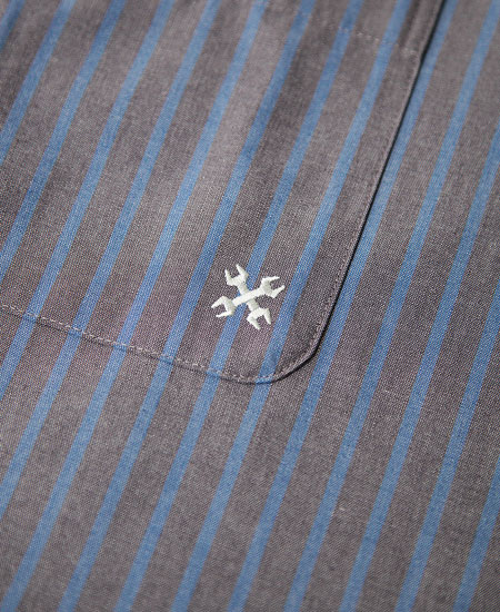 BLUCO �֥륳 STANDARD WORK SHIRT S/S (GRAY STRIPE)