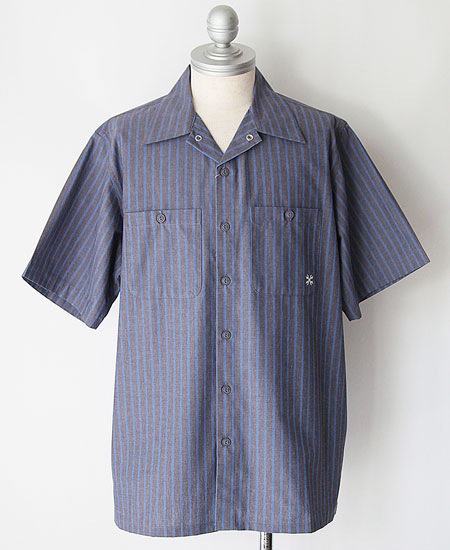 BLUCO �֥륳 STANDARD WORK SHIRT S/S (GRAY STRIPE)