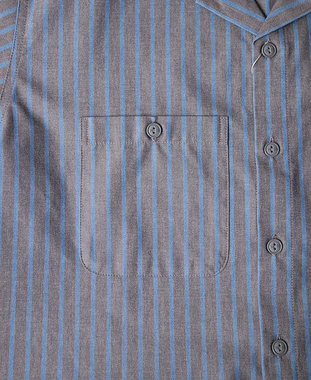 BLUCO �֥륳 STANDARD WORK SHIRT S/S (GRAY STRIPE)