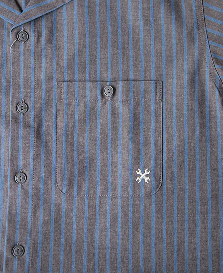 BLUCO �֥륳 STANDARD WORK SHIRT S/S (GRAY STRIPE)