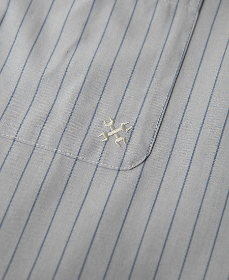 BLUCO �֥륳 STANDARD WORK SHIRT S/S (SAX STRIPE)