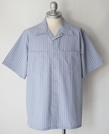 BLUCO �֥륳 STANDARD WORK SHIRT S/S (SAX STRIPE)