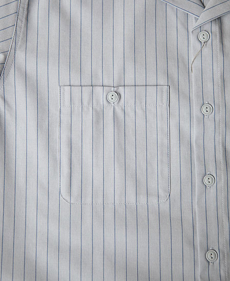 BLUCO �֥륳 STANDARD WORK SHIRT S/S (SAX STRIPE)