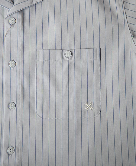 BLUCO �֥륳 STANDARD WORK SHIRT S/S (SAX STRIPE)