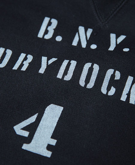 FREEWHEELERS �ե꡼�ۥ����顼�� " U.S.NAVY BNY DRYDOCK #4 " TURTLE NECK SWEAT SHIRT SP H/W (JET NAVY)