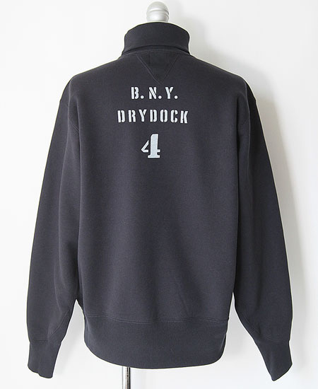 FREEWHEELERS �ե꡼�ۥ����顼�� " U.S.NAVY BNY DRYDOCK #4 " TURTLE NECK SWEAT SHIRT SP H/W (JET NAVY)