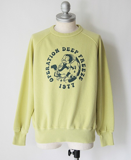 COLIMBO ������  LAGERGELD RAGLAN SWEAT " O.D.F. 1977 " (AGED YELLOW)