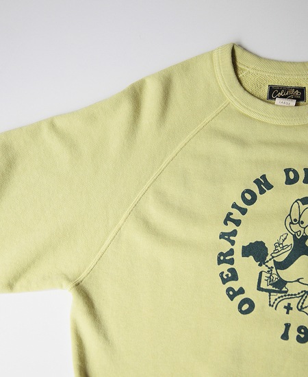 COLIMBO ������  LAGERGELD RAGLAN SWEAT " O.D.F. 1977 " (AGED YELLOW)