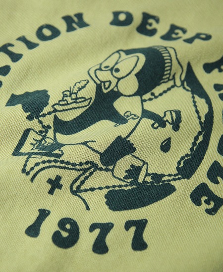 COLIMBO ������  LAGERGELD RAGLAN SWEAT " O.D.F. 1977 " (AGED YELLOW)