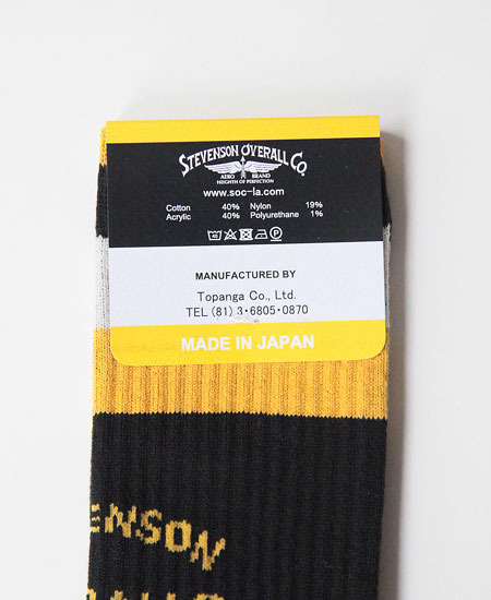 STEVENSON OVERALL CO. ���ƥ����֥󥽥� �����С������� ATHLETIC SOCKS (BLACK)