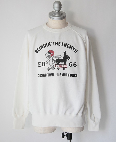 COLIMBO   LAGERGELD RAGLAN SWEAT " BLINDIN' THE ENEMY " (MILKY WHITE)