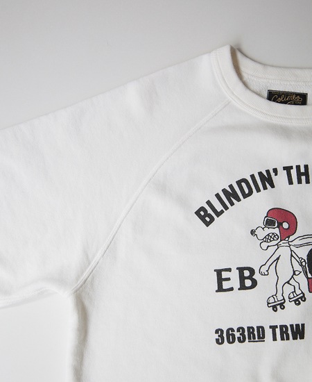 COLIMBO   LAGERGELD RAGLAN SWEAT " BLINDIN' THE ENEMY " (MILKY WHITE)
