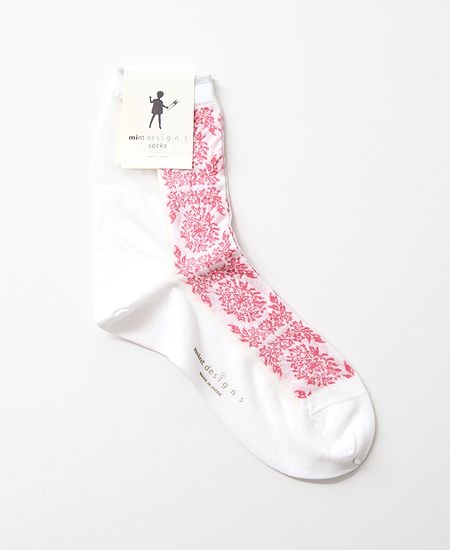 mintdesigns���ߥ�ȥǥ����� STAMP FLOWER SOCKS