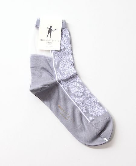 mintdesigns���ߥ�ȥǥ����� STAMP FLOWER SOCKS