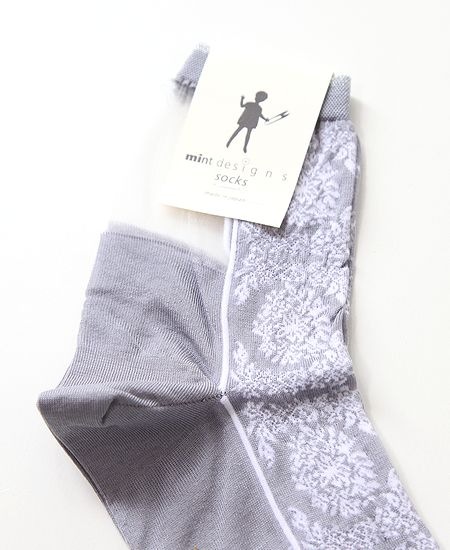 mintdesigns���ߥ�ȥǥ����� STAMP FLOWER SOCKS