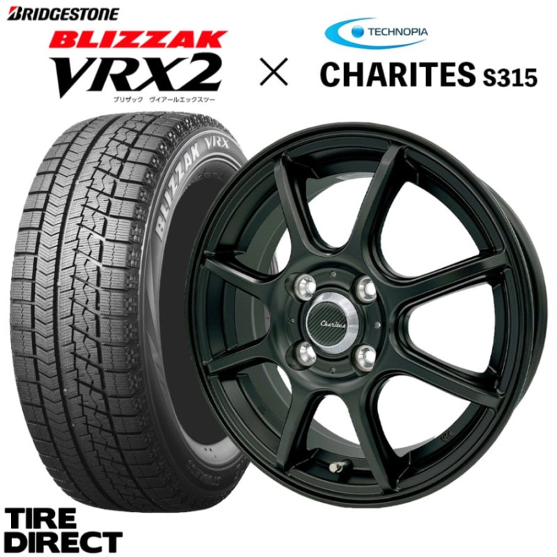 2025ǯ  ֥¥ȥ VRX2 155/65R14 75Q ߥۥ륻å CHARITES S315 144.5J 4ܥå