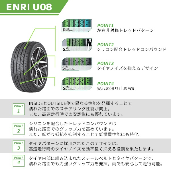 激安 ◇215/40R18 89W 2025年製造 GRENLANDER ENRI U08 グリン