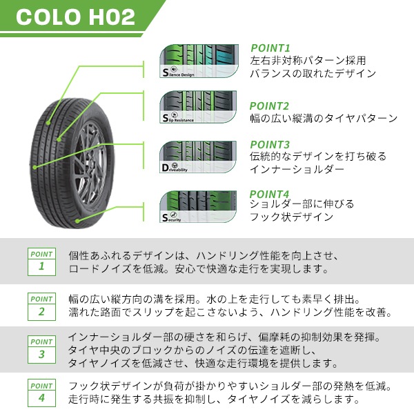 激安 ◇185/65R14 86H 2026年製造 GRENLANDER COLO H02 グリンランダー