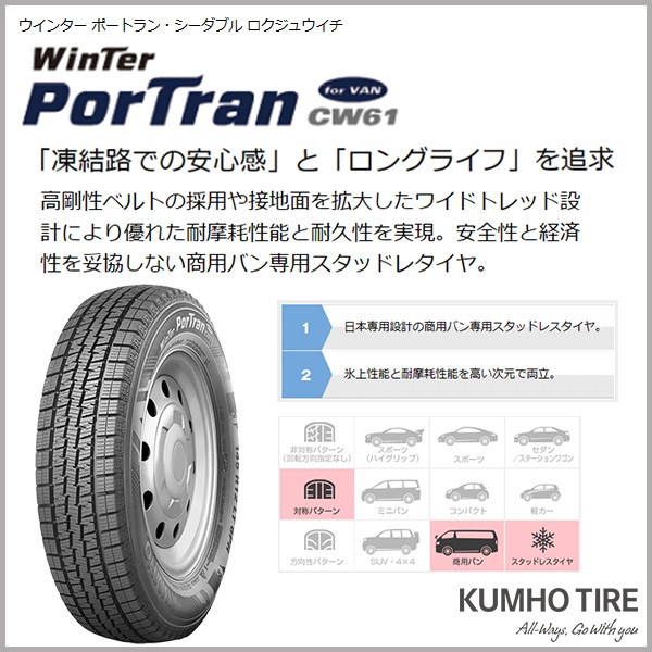 激安 ○195/80R15 107/105L LT 2025年製 スタッドレスタイヤ KUMHO