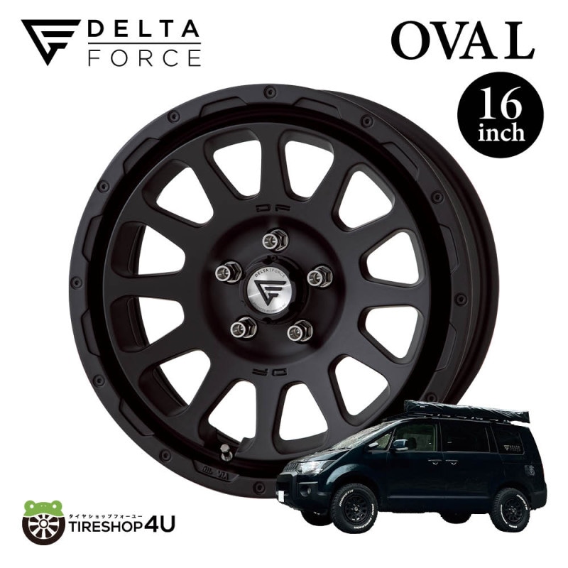 DELTA FORCE OVAL 16x7.0 5/114.3 +42 マットブラック YOKOHAMA
