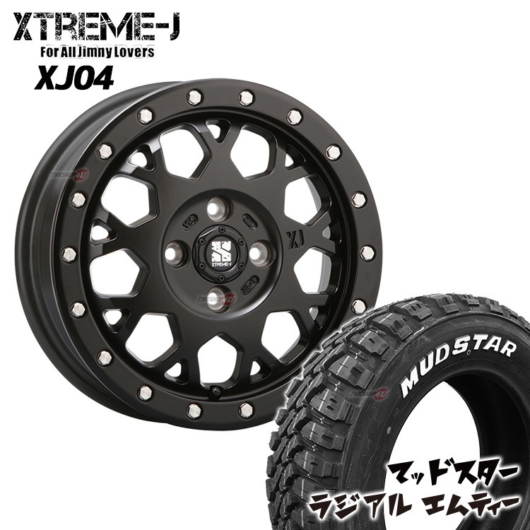 XTREME-J XJ04 14x4.5J 4/100 ET43 サテンブラック マッドスター 