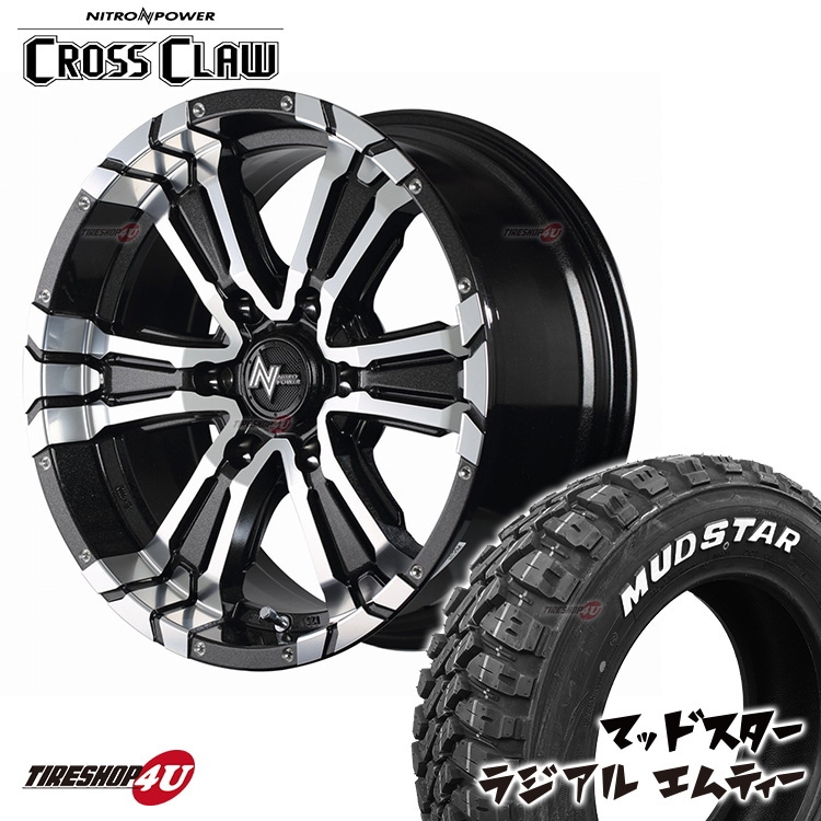 NITRO POWER CROSS CLAW 16x6.5J 6/139.7+48 BMMC MUDSTAR RADIAL M/T 215/65R16 �ۥ磻�ȥ쥿�� ���ʥ����������ߥۥ�����4�ܥ��å� 