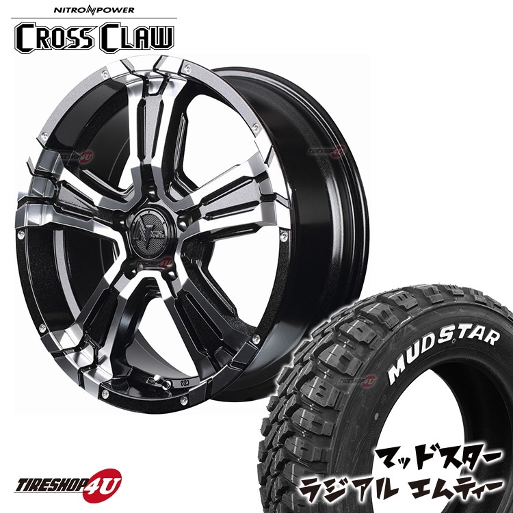 NITRO POWER CROSS CLAW 17x7.0J 5/114.3+40 BMMC MUDSTAR RADIAL M/T 245/65R17 �ۥ磻�ȥ쥿�� ���ʥ����������ߥۥ�����4�ܥ��å� 