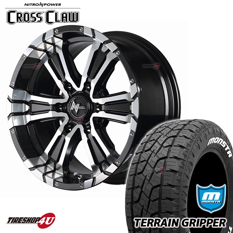 NITRO POWER CROSS CLAW 17x8.0J 6/139.7+20 BMMC MONSTA TERRAIN GRIPPER 285/70R17 �ۥ磻�ȥ쥿�� ���ʥ����������ߥۥ�����4�ܥ��å� 