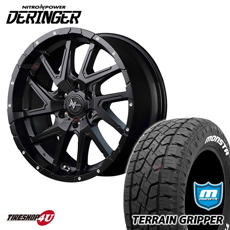 NITRO POWER DERINGER 17x8.0J 6/139.7+20 SGBK MONSTA TERRAIN GRIPPER 265/65R17 �ۥ磻�ȥ쥿�� ���ʥ����������ߥۥ�����4�ܥ��å� 