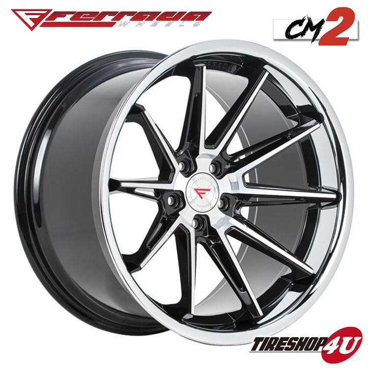 Ferrada wheels CM2 22x9.0J 5/120 ET30 マシンブラック/SS クロームリップ 新品アルミホイール単品 メーカー取り寄せ