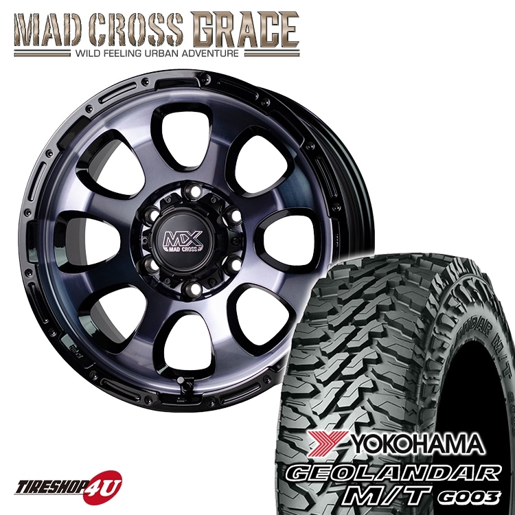 タイヤ・ホイール KOB MAD CROSS GRACE 17x8.0J 6/139.7 +20 BKCBK TOYO OPEN COUNTRY